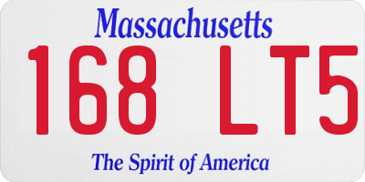 MA license plate 168LT5