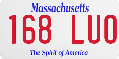 MA license plate 168LU0