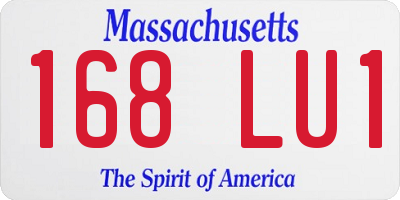 MA license plate 168LU1