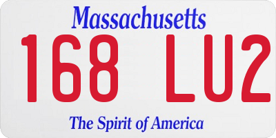 MA license plate 168LU2