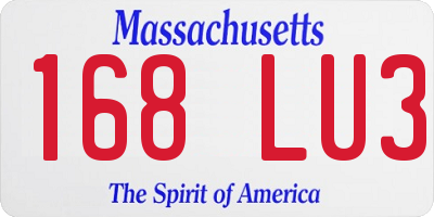 MA license plate 168LU3