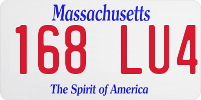 MA license plate 168LU4