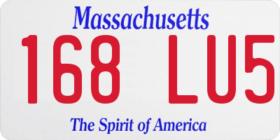 MA license plate 168LU5