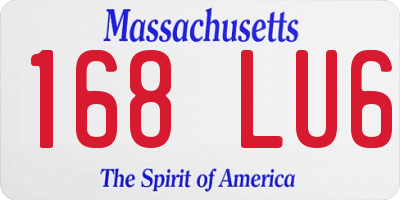 MA license plate 168LU6