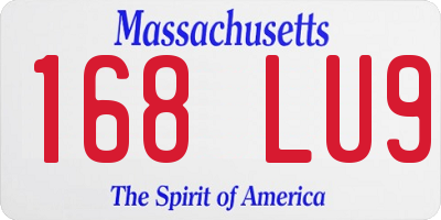 MA license plate 168LU9