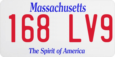 MA license plate 168LV9
