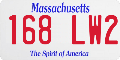 MA license plate 168LW2