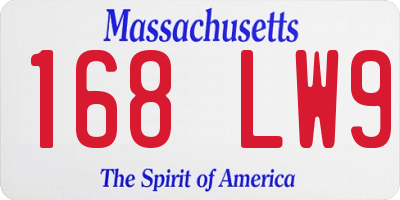 MA license plate 168LW9