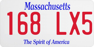 MA license plate 168LX5