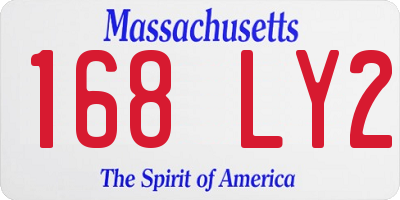 MA license plate 168LY2