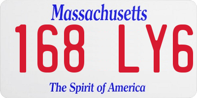 MA license plate 168LY6