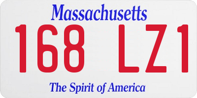 MA license plate 168LZ1