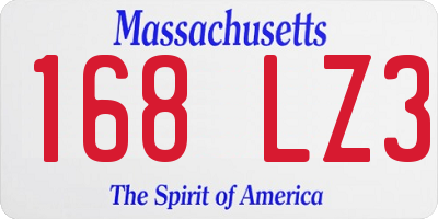 MA license plate 168LZ3