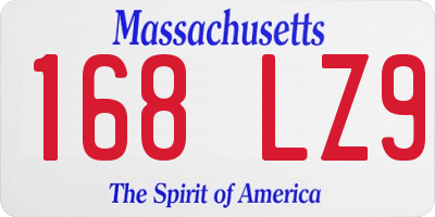 MA license plate 168LZ9