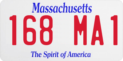 MA license plate 168MA1