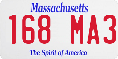 MA license plate 168MA3