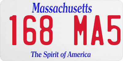 MA license plate 168MA5