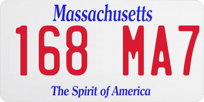 MA license plate 168MA7