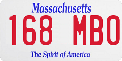 MA license plate 168MB0