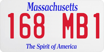 MA license plate 168MB1