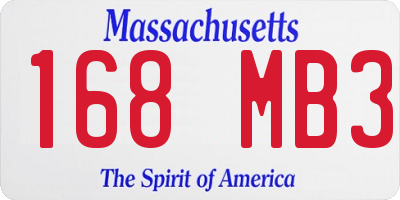MA license plate 168MB3