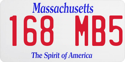MA license plate 168MB5