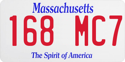 MA license plate 168MC7