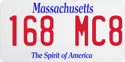 MA license plate 168MC8