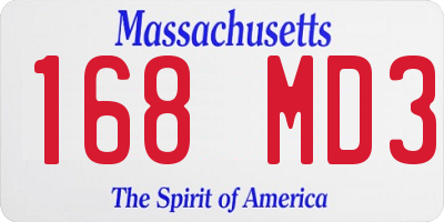 MA license plate 168MD3