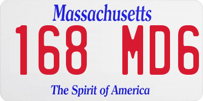 MA license plate 168MD6