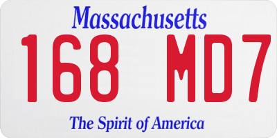 MA license plate 168MD7