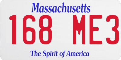 MA license plate 168ME3