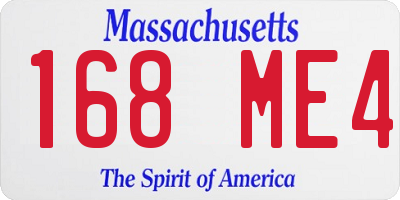 MA license plate 168ME4