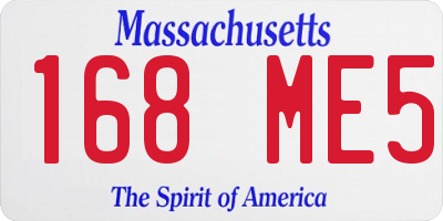 MA license plate 168ME5
