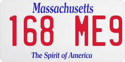 MA license plate 168ME9