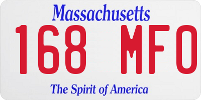 MA license plate 168MF0