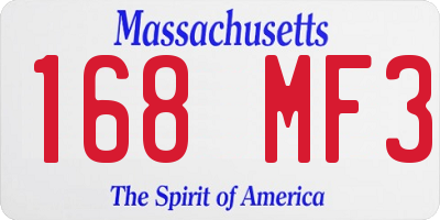 MA license plate 168MF3