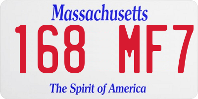 MA license plate 168MF7