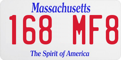 MA license plate 168MF8