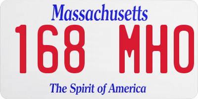 MA license plate 168MH0