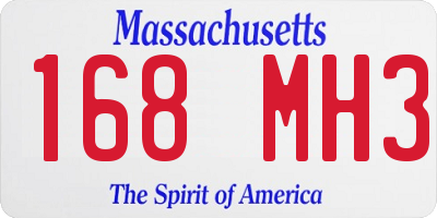 MA license plate 168MH3