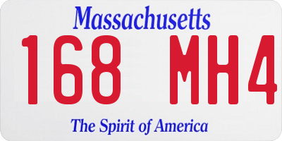 MA license plate 168MH4