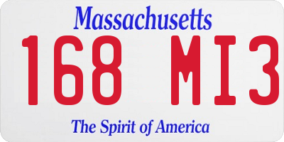 MA license plate 168MI3