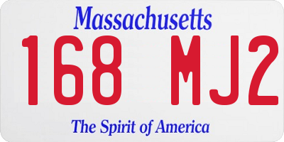 MA license plate 168MJ2