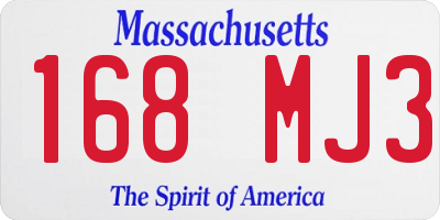 MA license plate 168MJ3