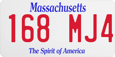 MA license plate 168MJ4