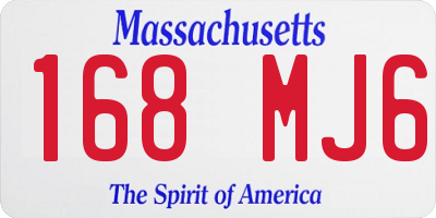 MA license plate 168MJ6