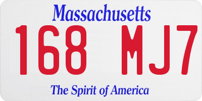 MA license plate 168MJ7