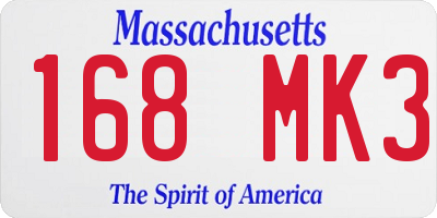 MA license plate 168MK3