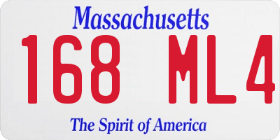 MA license plate 168ML4